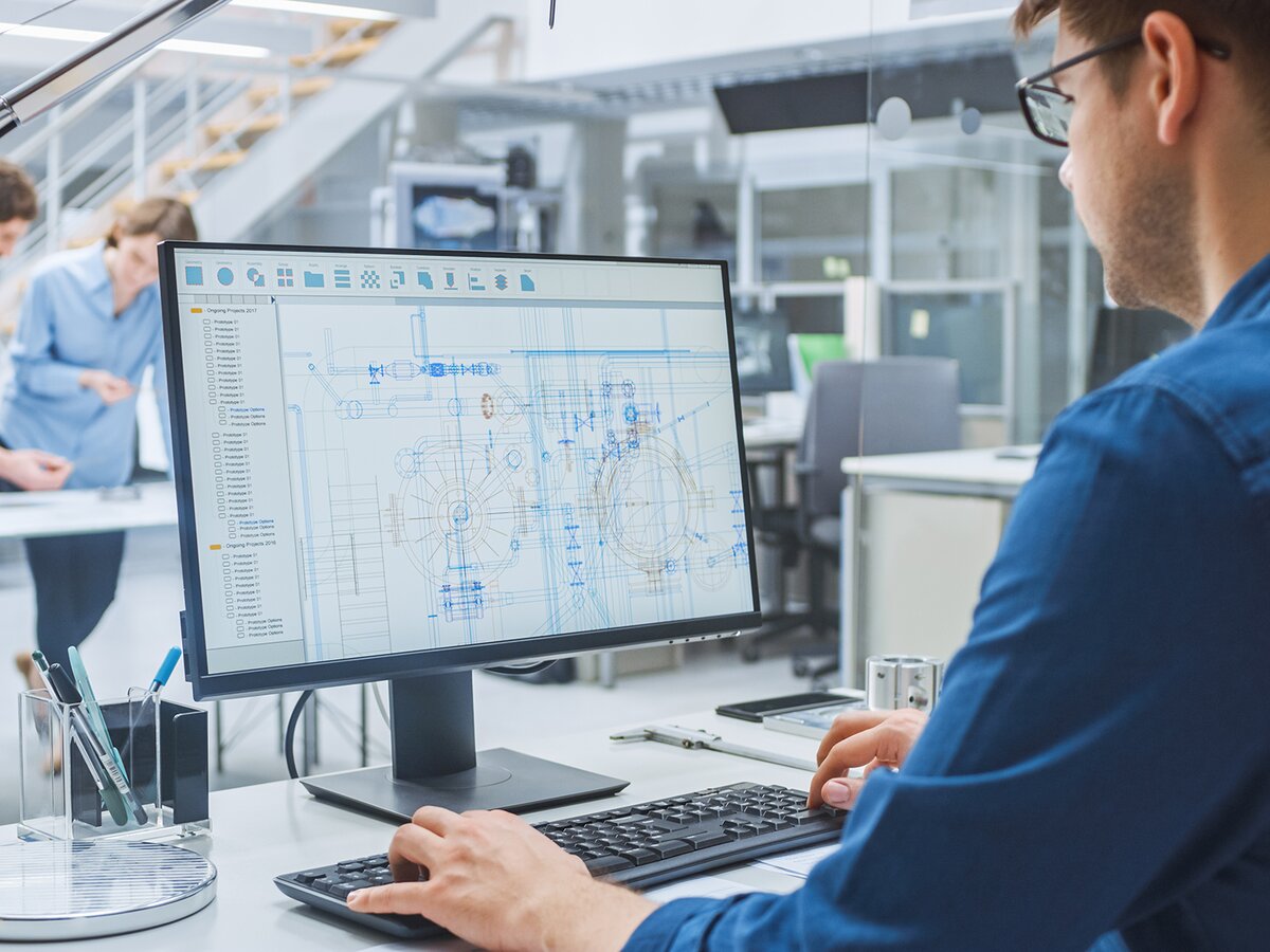 Engineer working on CAD design